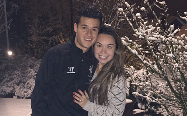 Coutinho and wife Aine in snow