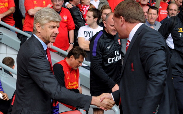 Wenger and Rodgers shake hands