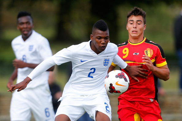 Chelsea right-back Dujon Sterling in action for England's youth team