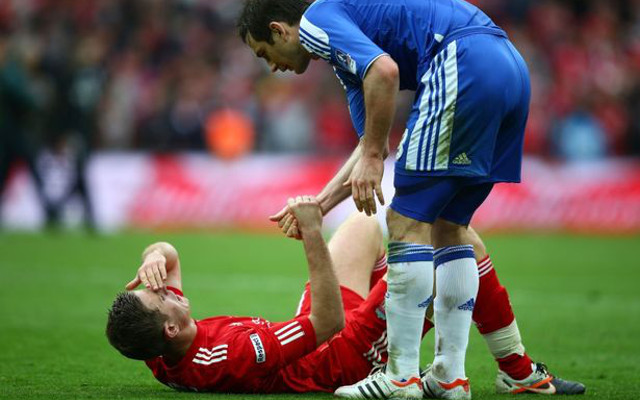 Gerrard crying with Lampard