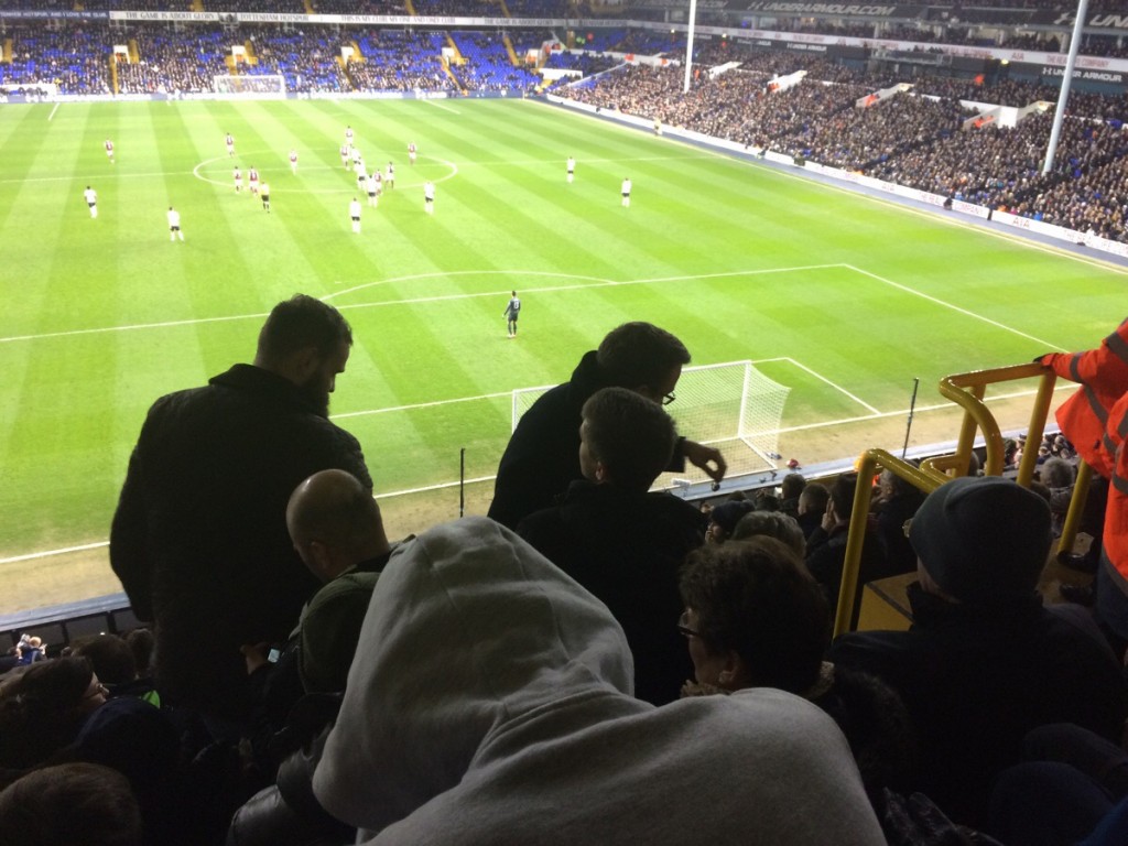 Spurs fans leave White Hart Lane on eight minutes