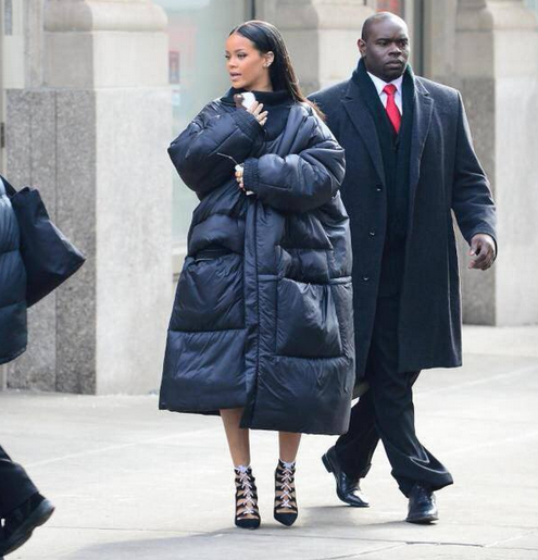 Rihanna in Wenger coat