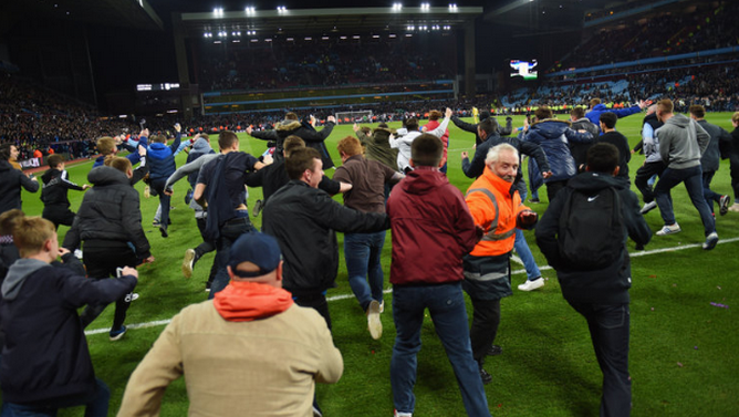Aston Villa pitch invasion