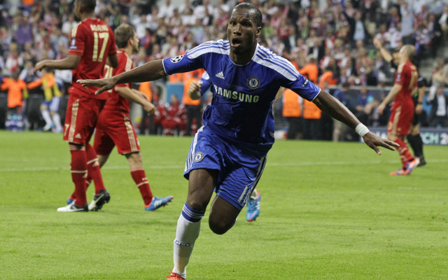 Didier Drogba in Chelsea's Champions League final win over Bayern Munich