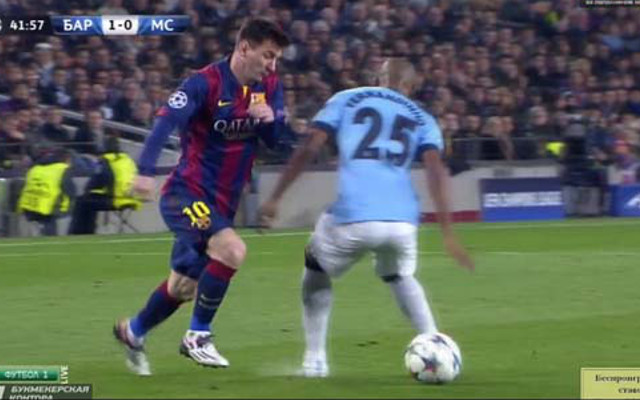 Lionel Messi Barcelona Nutmeg Fernando Manchester City