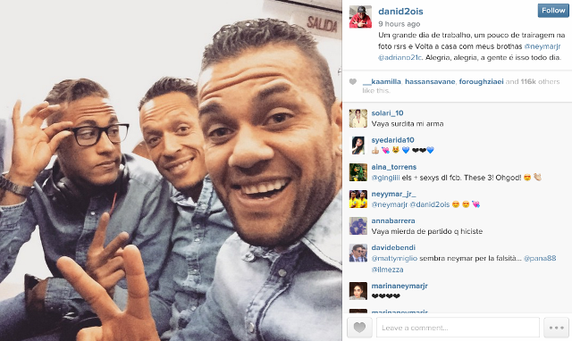 Neymar, Alves, Adriano
