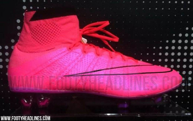 bright pink football boots