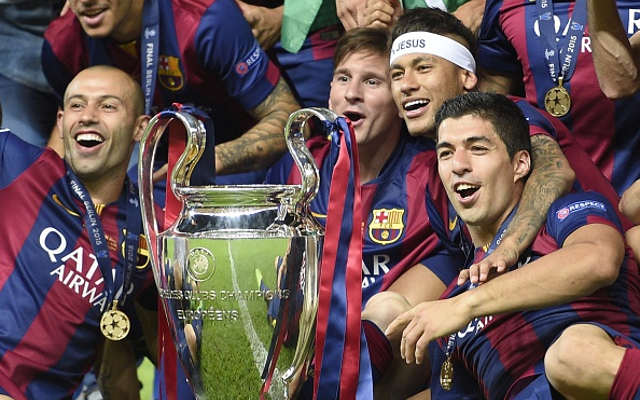 Barcelona treble: Combined XI of 08/09 and 14/15 sides, with Messi