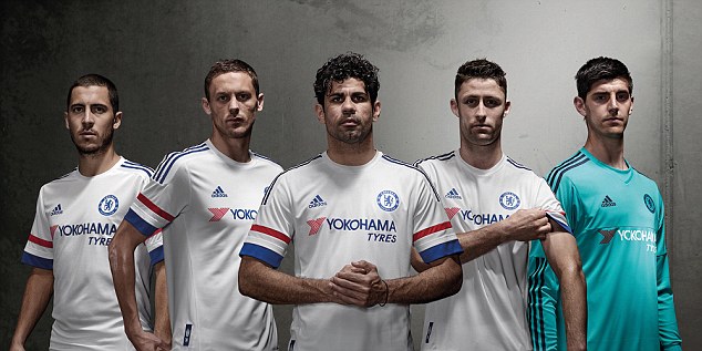 Chelsea FC Football ADIDAS away white Jersey 2015-2016 Yokohama youth large