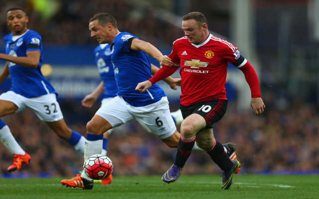 Rooney in action against Everton