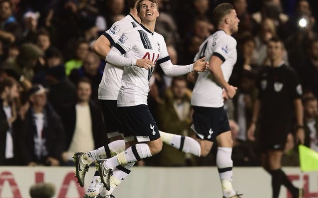 Tom Carroll celebrates first Premier League goal for Tottenham