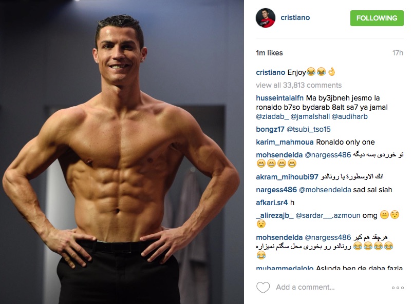 Cristiano Ronaldo has semi-naked body battle with 