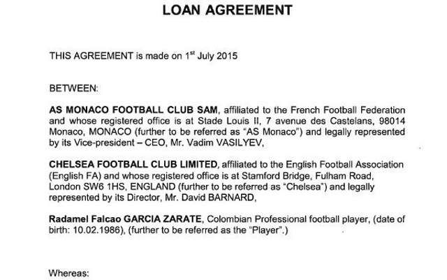 Falcao contract Chelsea