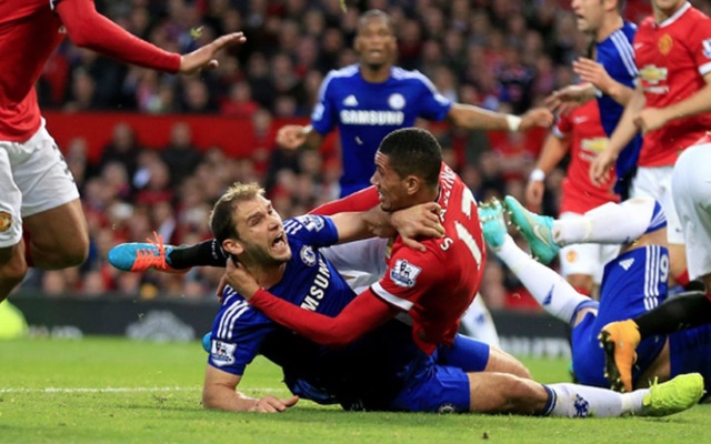 Branislav Ivanovic, Chris Smalling wrestle