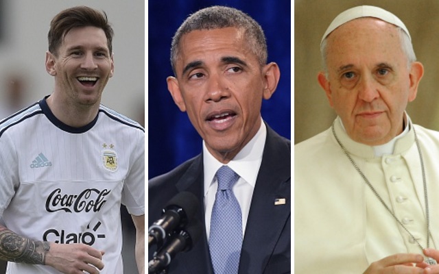 Messi Obama Pope