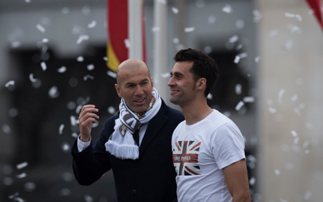 Alvaro Arbeloa & Zinedine Zidane of Real Madrid