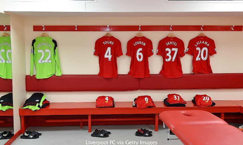 Anfield dressing room