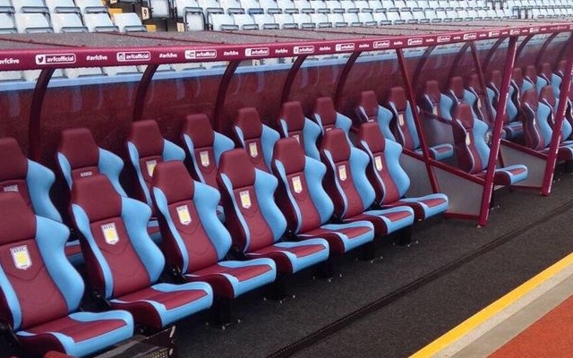 Empty Aston Villa dugout