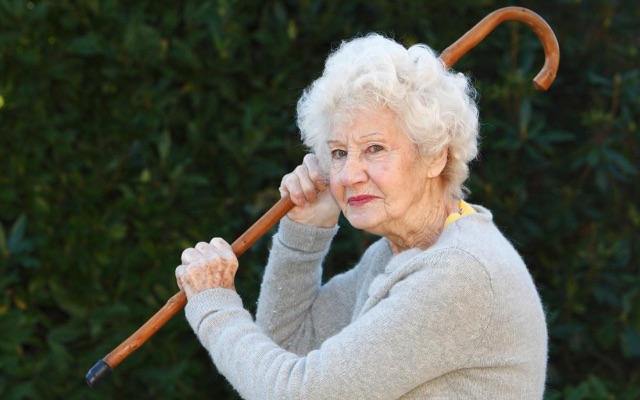Old Woman walking stick