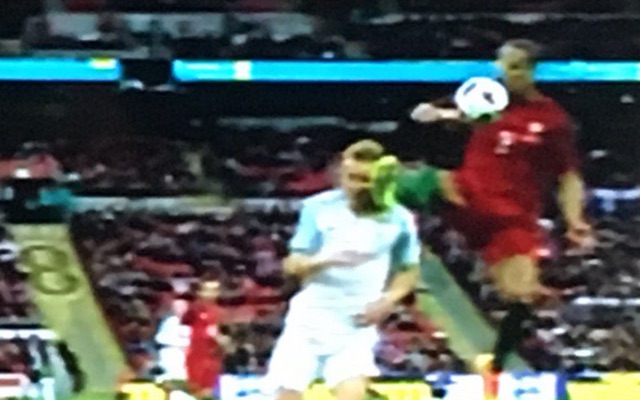 Bruno Alves kicks Harry Kane in head