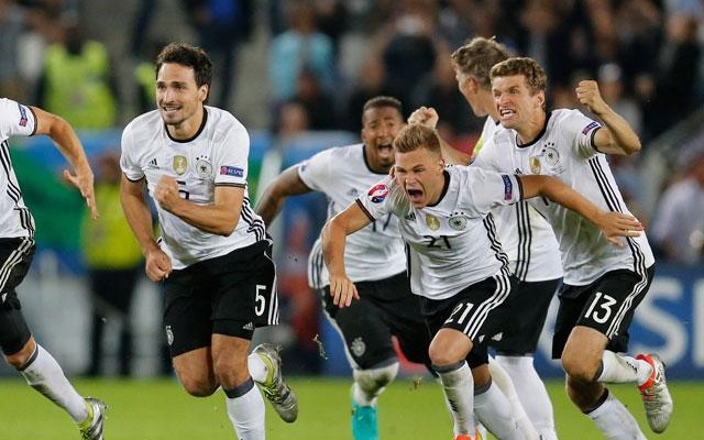 Germany celebrate Euro 2016 penalty win