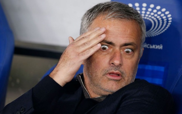 Jose Mourinho covers his face