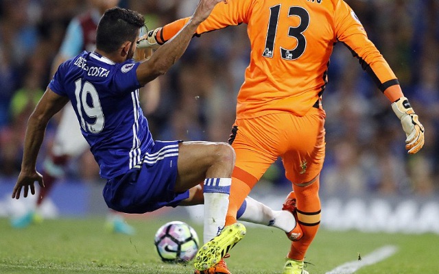 Ugly Diego Costa tackle on Adrian