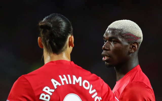 Zlatan Ibrahimovic and Paul Pogba during Man United 2-0 Southampton