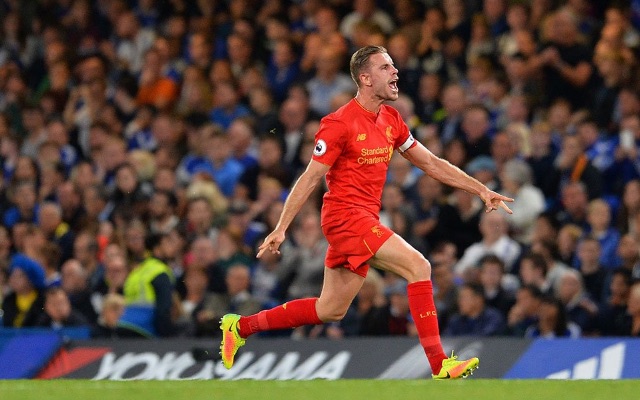 Happy Liverpool captain Jordan Henderson v Chelsea