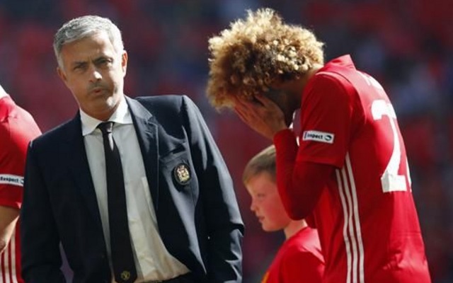 Marouane Fellaini and Jose Mourinho