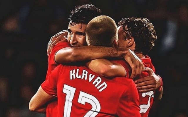 Ragnar Klavan celebrates first Liverpool goal