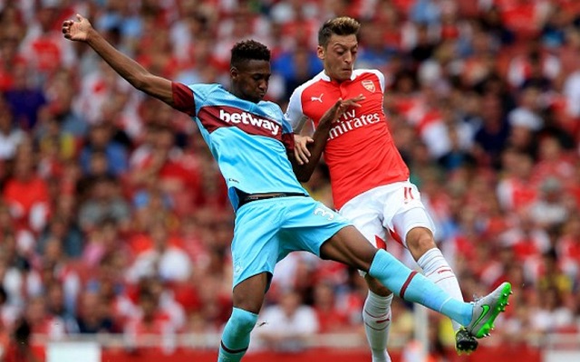 Reece Oxford and Mesut Ozil