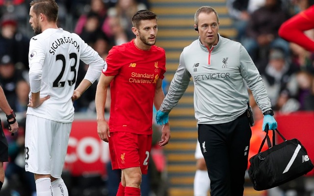 Adam Lallana groin injury at Swansea