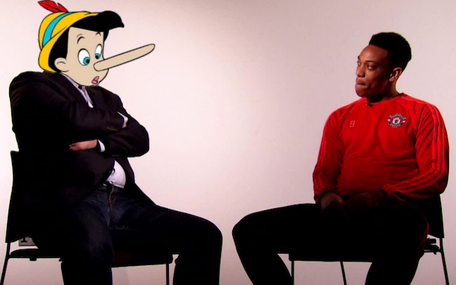 Anthony Martial with Pinocchio