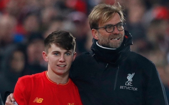 Ben Woodburn and Jurgen Klopp