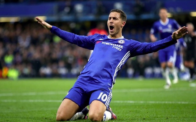 Eden Hazard goal celebration v Everton