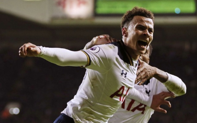 Dele Alli celebrates goal v Chelsea