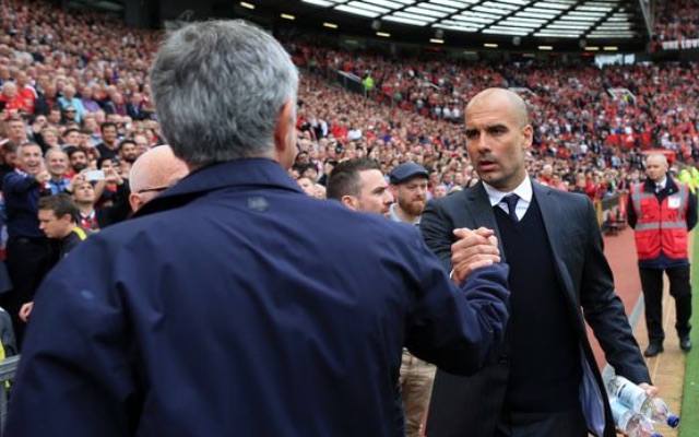 Jose Mourinho and Pep Guardiola at Manchester Derby