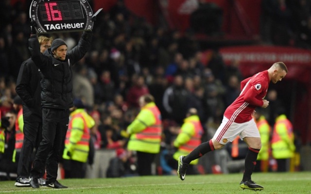 Wayne Rooney sub during Man United v Liverpool