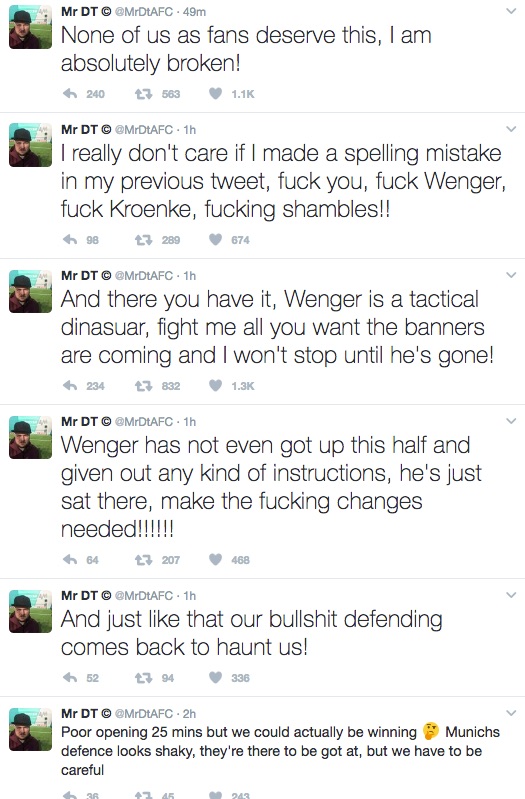 DT Wenger Out Twitter rant
