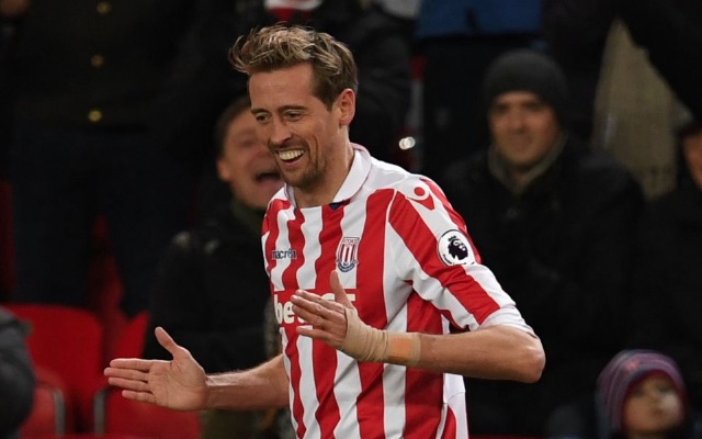 Peter Crouch celebrates 100th Premier League goal with robot