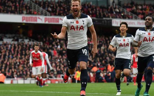 Spurs celebrate Harry Kane goal vs Arsenal