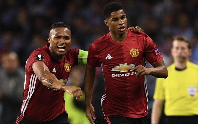 Antonio Valencia and Marcus Rashford