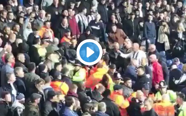 Chelsea fans and West Brom supporters clash