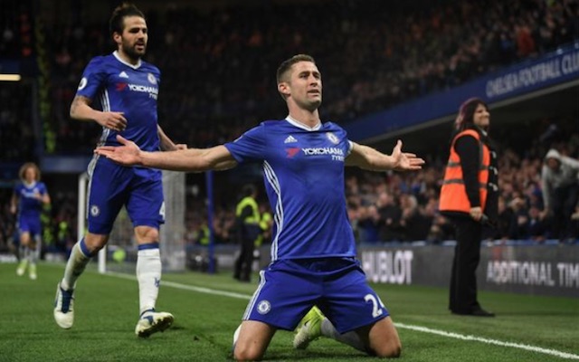 Gary Cahill celebrates goal vs Southampton