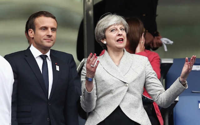 Theresa May at France vs England