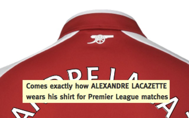 Arsenal offering to print weird Alexandre Lacazette shirt number