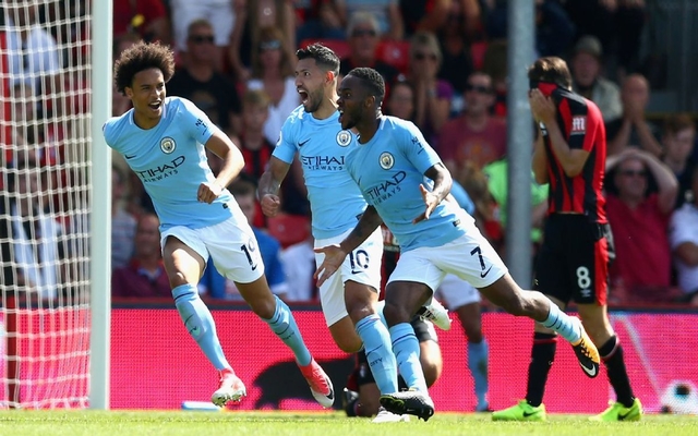 Raheem Sterling scores for Man City