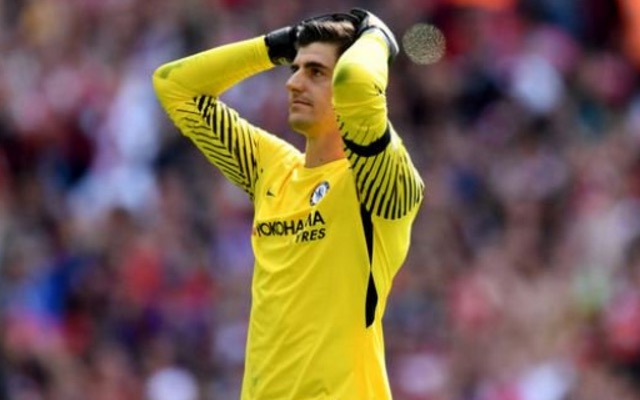 Thibaut Courtois reacts to missing penalty vs Arsenal