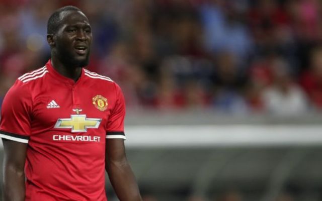 Romelu Lukaku playing for Man United